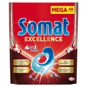 Somat Excellence 4 in 1 Caps Kapsułki do mycia naczyń w zmywarkach 912 g (48 sztuk)